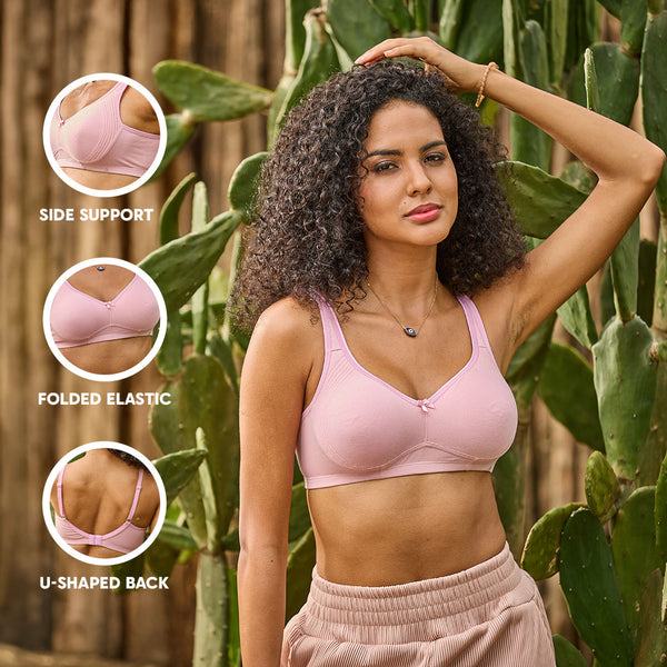Kylaq Cotton Non-Padded Bra – Medium Coverage Everyday Comfort Bra for Women