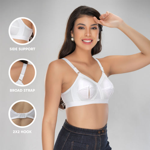 Perfecto Cotton Non-Padded Bra – Full Coverage Everyday Support Bra for Women